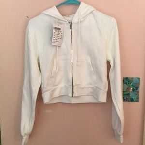 Brandy Melville white cropped sweatshirt